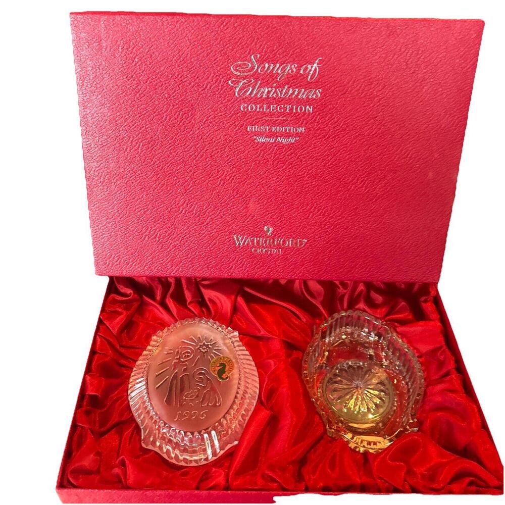 🔮🎶Waterford Songs Of Christmas 1st Edition 1996 Silent Night Music Box